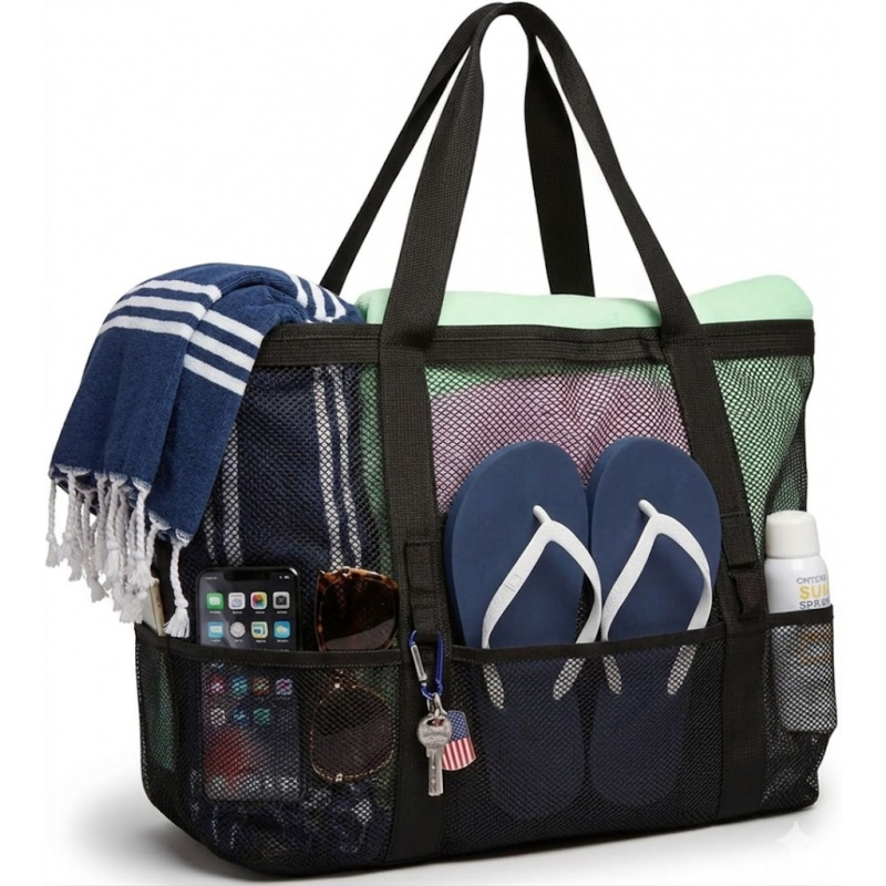 Dry Bag Roll Top - Duża siatkowa torba plażowa z 9