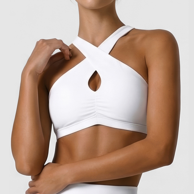 Aquatic Sports Bra - Damska miękka sportowa bielizna, jednolity kolor,